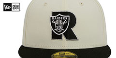 Raiders NFL LIGATURE White-Black Fitted Hat by New Era - 3rd View