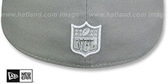 Raiders NFL TEAM-BASIC Light Grey-White Fitted Hat by New Era - 3rd View