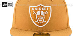 Raiders NFL TEAM-BASIC Panama Tan-White Fitted Hat by New Era - 3rd View