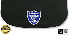 Raiders NFL TEAM-SCRIPT Black-Royal Fitted Hat by New Era - 3rd View