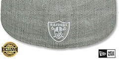 Raiders NFL TEAM-SCRIPT Heather Grey Fitted Hat by New Era - 3rd View