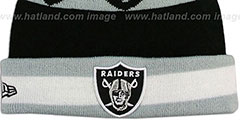 Raiders REPEATER SCRIPT Knit Beanie Hat by New Era - 3rd View