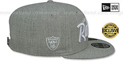 Raiders SCRIPT TEAM-BASIC SNAPBACK Heather Light Grey Hat by New Era - 3rd View