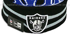 Raiders SUPER BOWL XVIII Black Knit Beanie Hat by New Era - 3rd View