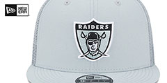 Raiders THROWBACK TEAM-BASIC TRUCKER SNAPBACK Grey Hat by New Era - 3rd View