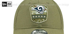 Rams 2019 SALUTE-TO-SERVICE STRAPBACK Olive Hat by New Era - 3rd View