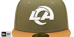 Rams 2T COLOR PACK Olive-Tan Fitted Hat by New Era - 3rd View