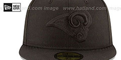 Rams NFL TEAM-BASIC BLACKOUT-2 Fitted Hat by New Era - 3rd View