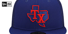 Rangers BATTING PRACTICE TRUCKER Royal Fitted Hat by New Era - 3rd View