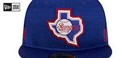 Rangers 2024 ONFIELD CLUBHOUSE Heather Royal Fitted Hat by New Era - 3rd View