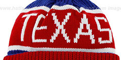 Rangers THE-CALGARY Red-Royal Knit Beanie Hat by Twins 47 Brand - 3rd View