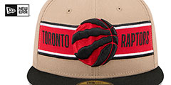 Raptors 2024 NBA DRAFT Camel-Black Fitted Hat by New Era - 3rd View