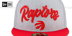 Raptors ROPE STITCH DRAFT Grey-Red Fitted Hat by New Era - 3rd View