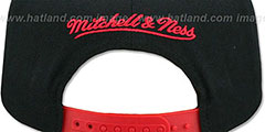 Raptors XL RUBBER WELD SNAPBACK Black-Red Adjustable Hat by Mitchell and Ness - 3rd View