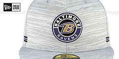 Ravens 2020 ONFIELD STADIUM Heather Grey Fitted Hat by New Era - 3rd View