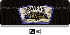 Ravens 2021 SALUTE-TO-SERVICE Knit Beanie Hat by New Era - 3rd View