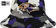 Ravens 2022 CAMO NFL TRAINING CAMP BUCKET Hat by New Era - 3rd View