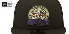 Ravens 2022 SALUTE-TO-SERVICE Black Fitted Hat by New Era - 3rd View