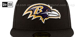 Ravens BEVEL Black Fitted Hat by New Era - 3rd View