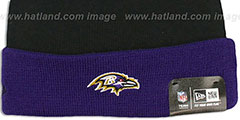 Ravens BUTTON-UP Knit Beanie Hat by New Era - 3rd View