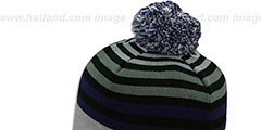 Ravens GREY STRIPETOP Knit Beanie Hat by New Era - 3rd View