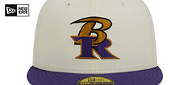 Ravens NFL LIGATURE White-Purple Fitted Hat by New Era - 3rd View