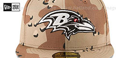 Ravens NFL TEAM-BASIC Desert Storm Camo Fitted Hat by New Era - 3rd View