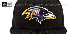 Ravens ONFIELD SIDELINE ROAD Black Fitted Hat by New Era - 3rd View