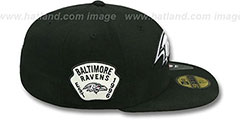 Ravens SIDE TEAM-PATCH Black-White Fitted Hat by New Era - 3rd View