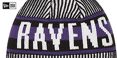 Ravens STRIPED Knit Beanie Hat by New Era - 3rd View