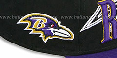 Ravens THROUGH SNAPBACK Black-Purple Hat by New Era - 3rd View