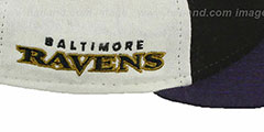 Ravens TRIPLE MELTON STRAPBACK Black-White-Purple Hat by New Era - 3rd View