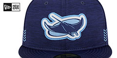 Rays 2024 ONFIELD CLUBHOUSE Heather Navy Fitted Hat by New Era - 3rd View