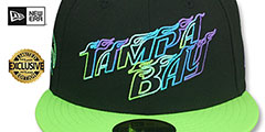 Rays ALTERNATE CITY CONNECT Black-Lime Fitted Hat by New Era - 3rd View