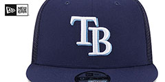 Rays TEAM-BASIC TRUCKER SNAPBACK Navy Hat by New Era - 3rd View