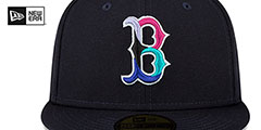 Red Sox 2004 WS POLAR LIGHTS Navy-Pink Fitted Hat by New Era - 3rd View