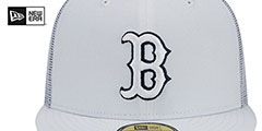 Red Sox BATTING PRACTICE TRUCKER White Fitted Hat by New Era - 3rd View