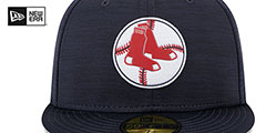 Red Sox 2023 CLUBHOUSE Heather Navy Fitted Hat by New Era - 3rd View