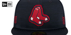 Red Sox 2024 ONFIELD CLUBHOUSE Heather Navy Fitted Hat by New Era - 3rd View