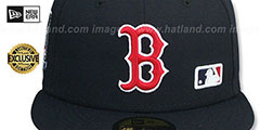 Red Sox 8X WORLD SERIES CHAMPS RED-BOTTOM Navy Fitted Hat by New Era - 3rd View