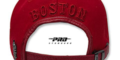 Red Sox LOW-PRO BLACK METAL BADGE STRAPBACK Red Hat by Pro Standard - 3rd View