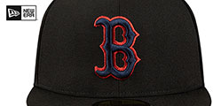 Red Sox METALLIC LOGO SIDE-PATCH Black Fitted Hat by New Era - 3rd View