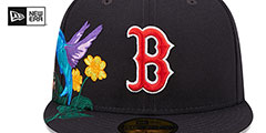 Red Sox SIDE-BLOOM Navy Fitted Hat by New Era - 3rd View