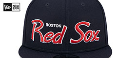 Red Sox TEAM-SCRIPT SNAPBACK Navy Hat by New Era - 3rd View