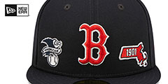 Red Sox TRIPLE THREAT IDENTITY Navy Fitted Hat by New Era - 3rd View