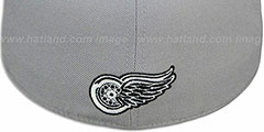 Red Wings 2T XL-WORDMARK Grey-Black Fitted Hat by Mitchell and Ness - 3rd View