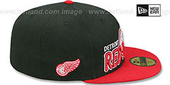 Red Wings NHL-TIGHT Black-Red Fitted Hat by New Era - 3rd View