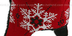 Red Wings SNOWFLAKE TRAPPER Red-Black Knit Hat by New Era - 3rd View