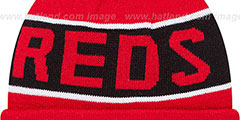 Reds THE-COACH Red Knit Beanie Hat by New Era - 3rd View