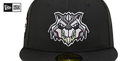 River Cats MILB MARVEL DEFENDERS SIDE-PATCH Black Fitted Hat by New Era - 3rd View